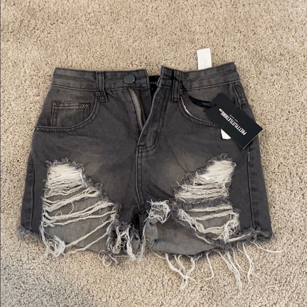 PrettyLittleThing Black Jean Shorts